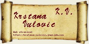 Krstana Vulović vizit kartica
